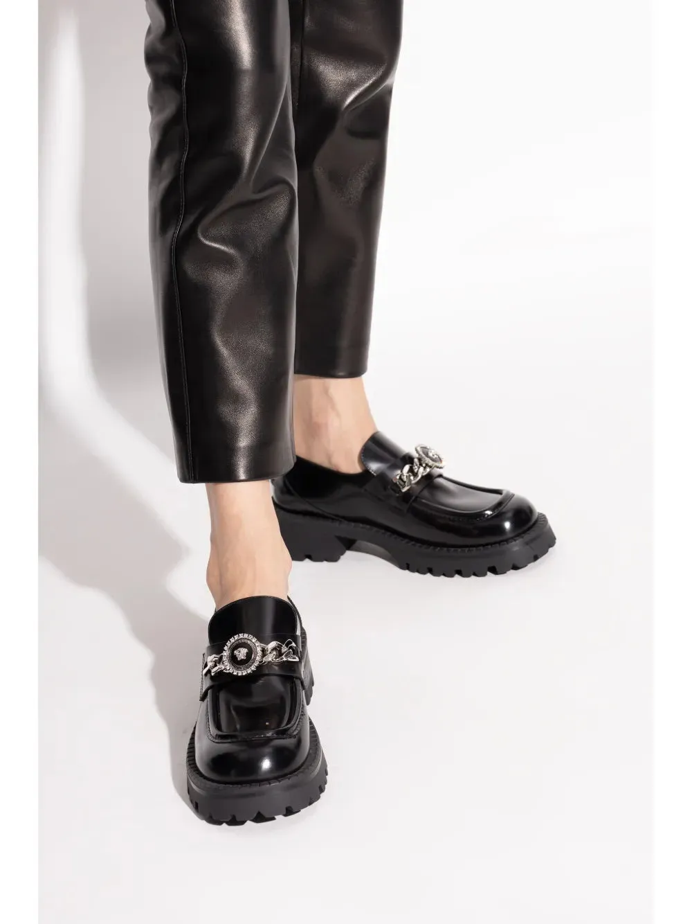Versace chain-link platform loafers