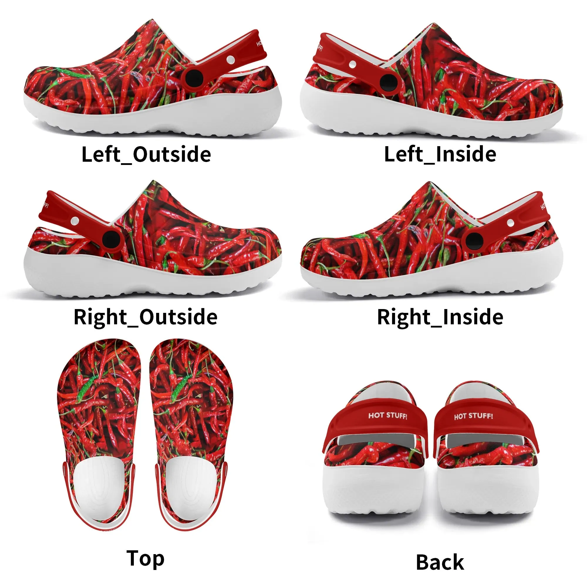 Womens All Season Clogs: Chili Peppers
